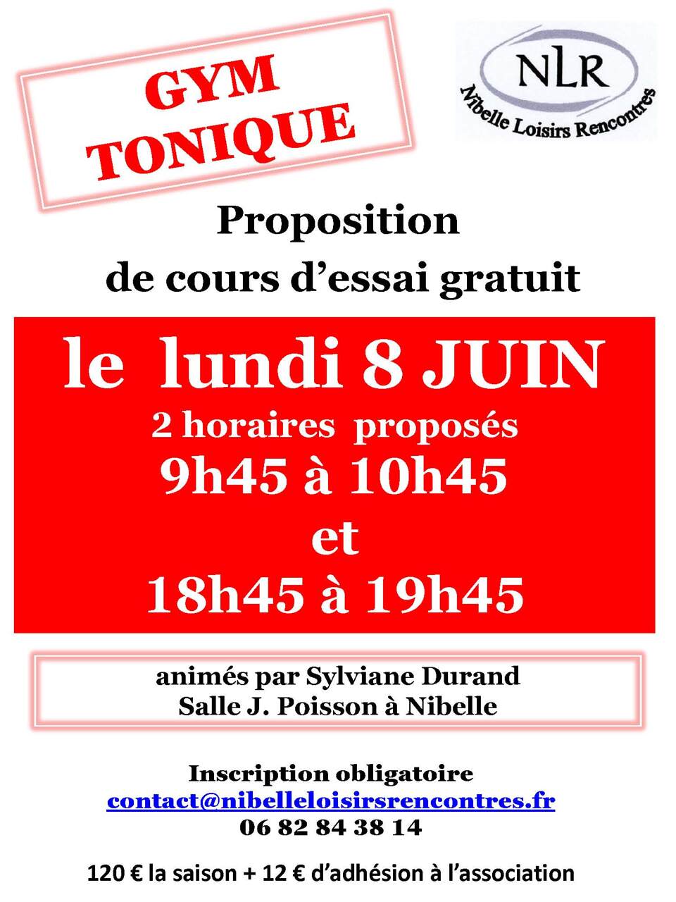 Cours d'essai gym tonique