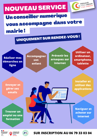 Conseiller numérique en Mairie de Nibelle (sur inscription)