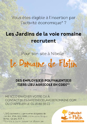 Les Jardins de la Voie Romaine recrutent au Domaine de Flotin