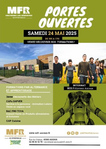 Portes ouvertes MFR du Pithiverais le 24 mai 2025