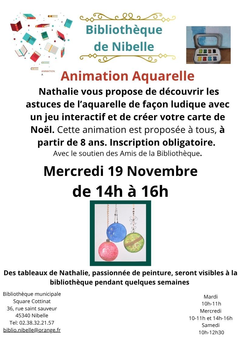 Animation bibliothèque : atelier aquarelle