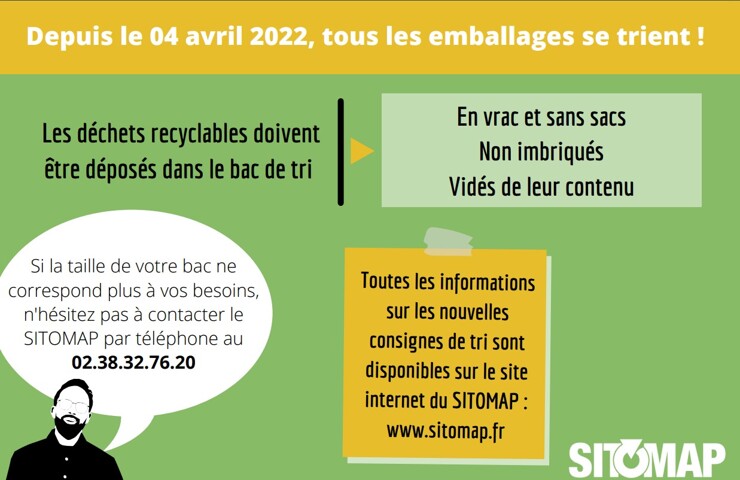 Changement bac jaune SITOMAP