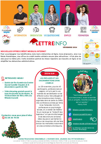 Lettre d'information Mission Locale à Pithiviers