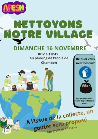 Opération "Nettoyons notre village" à Chambon la Forêt