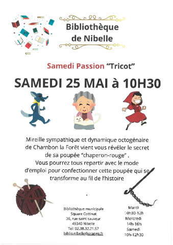 Animation Bibliothèque Samedi passion