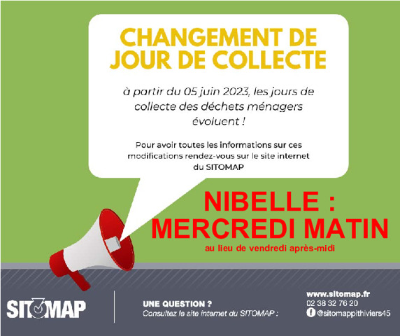 Changement du jour de collecte SITOMAP